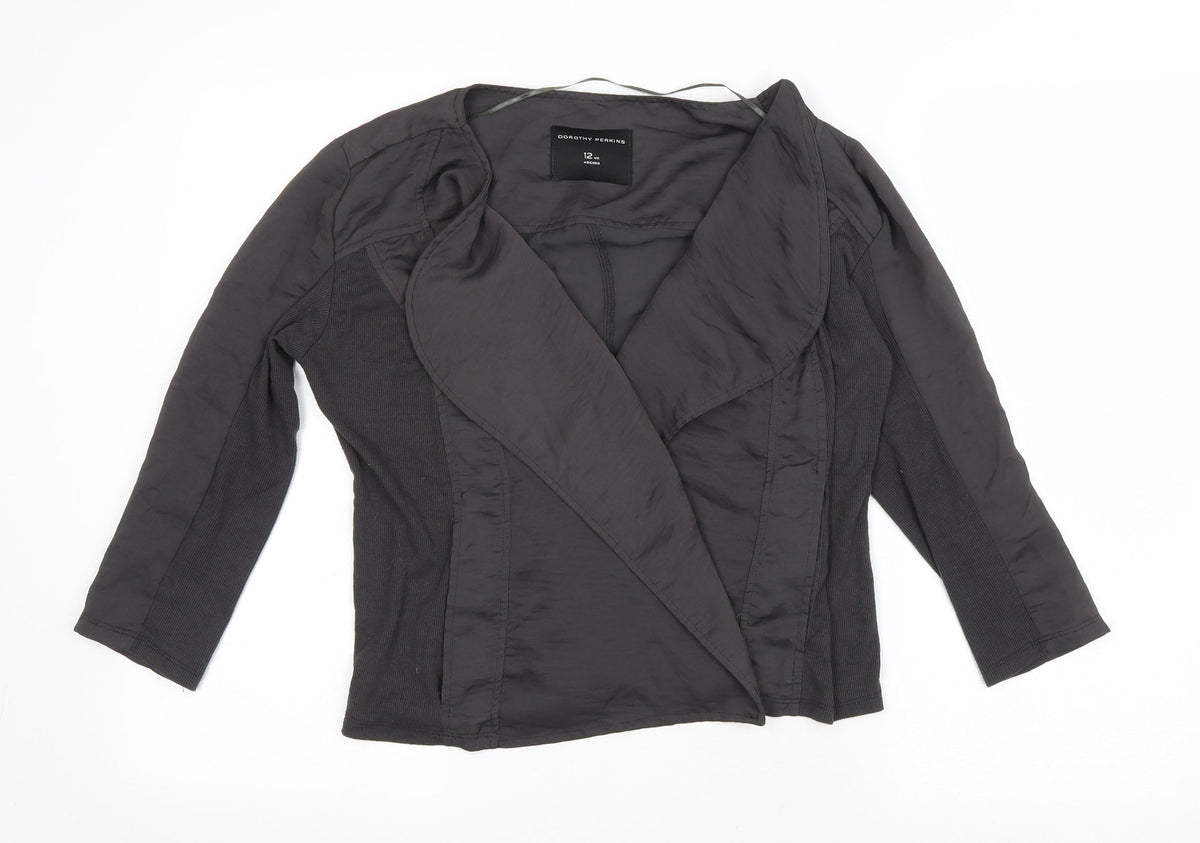 Dorothy Perkins Womens Grey Jacket Size 12 Tie