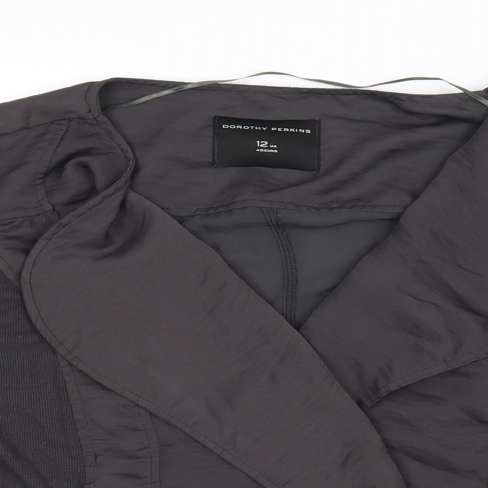 Dorothy Perkins Womens Grey Jacket Size 12 Tie