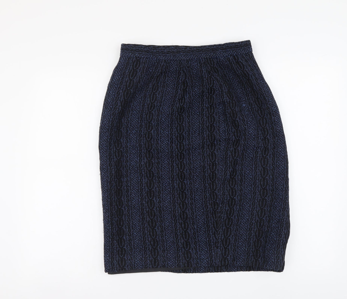 Doncaster Womens Blue Geometric Acrylic A-Line Skirt Size 6 Zip