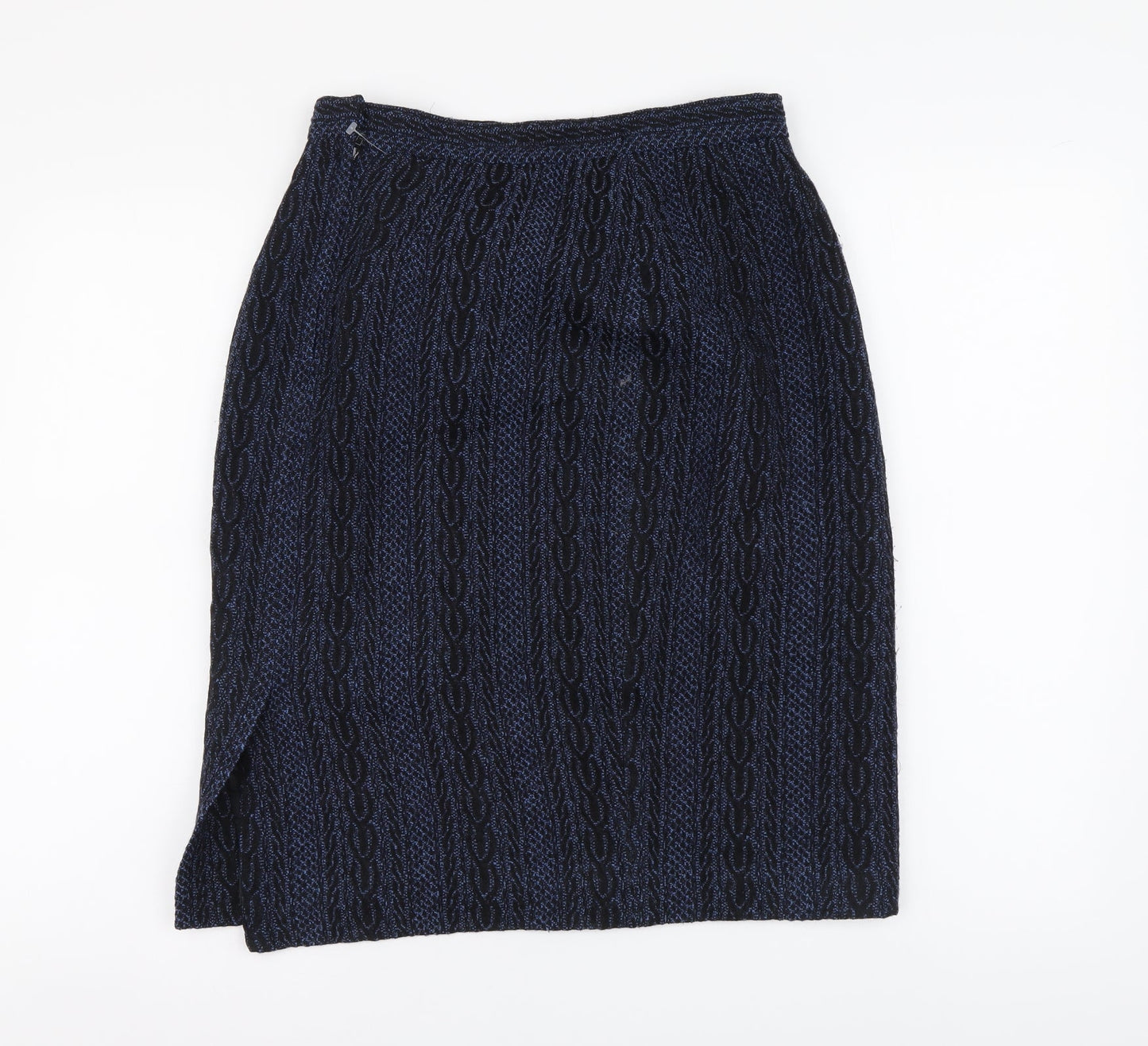 Doncaster Womens Blue Geometric Acrylic A-Line Skirt Size 6 Zip