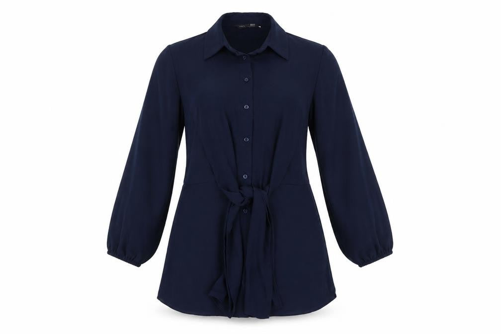 Marks & Spencer Womens Blue Polyester Basic Button-Up Size 10 Collared