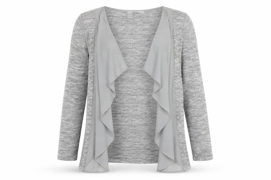 George Womens Grey V-Neck Polyester Cardigan Jumper Size 14 - Mesh detail