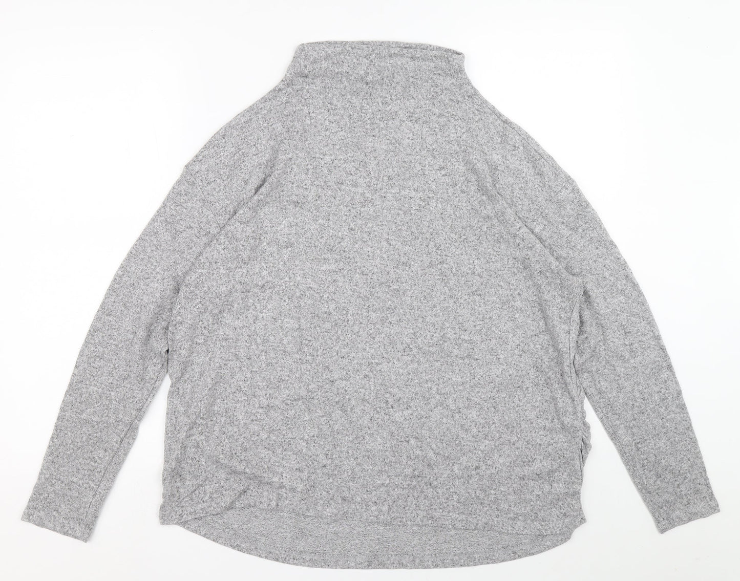 H&M Womens Grey Mock Neck Viscose Pullover Jumper Size XL