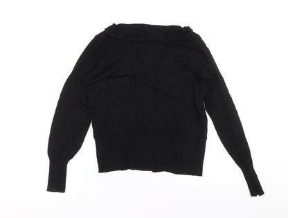 Next Womens Black V-Neck Viscose Pullover Jumper Size 12