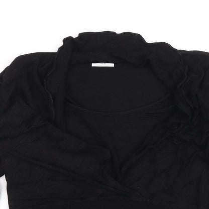 Next Womens Black V-Neck Viscose Pullover Jumper Size 12