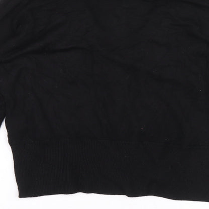 Next Womens Black V-Neck Viscose Pullover Jumper Size 12