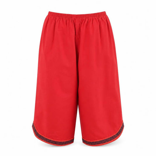 Preworn Womens Red Polyester Cropped Trousers Size 12 Regular