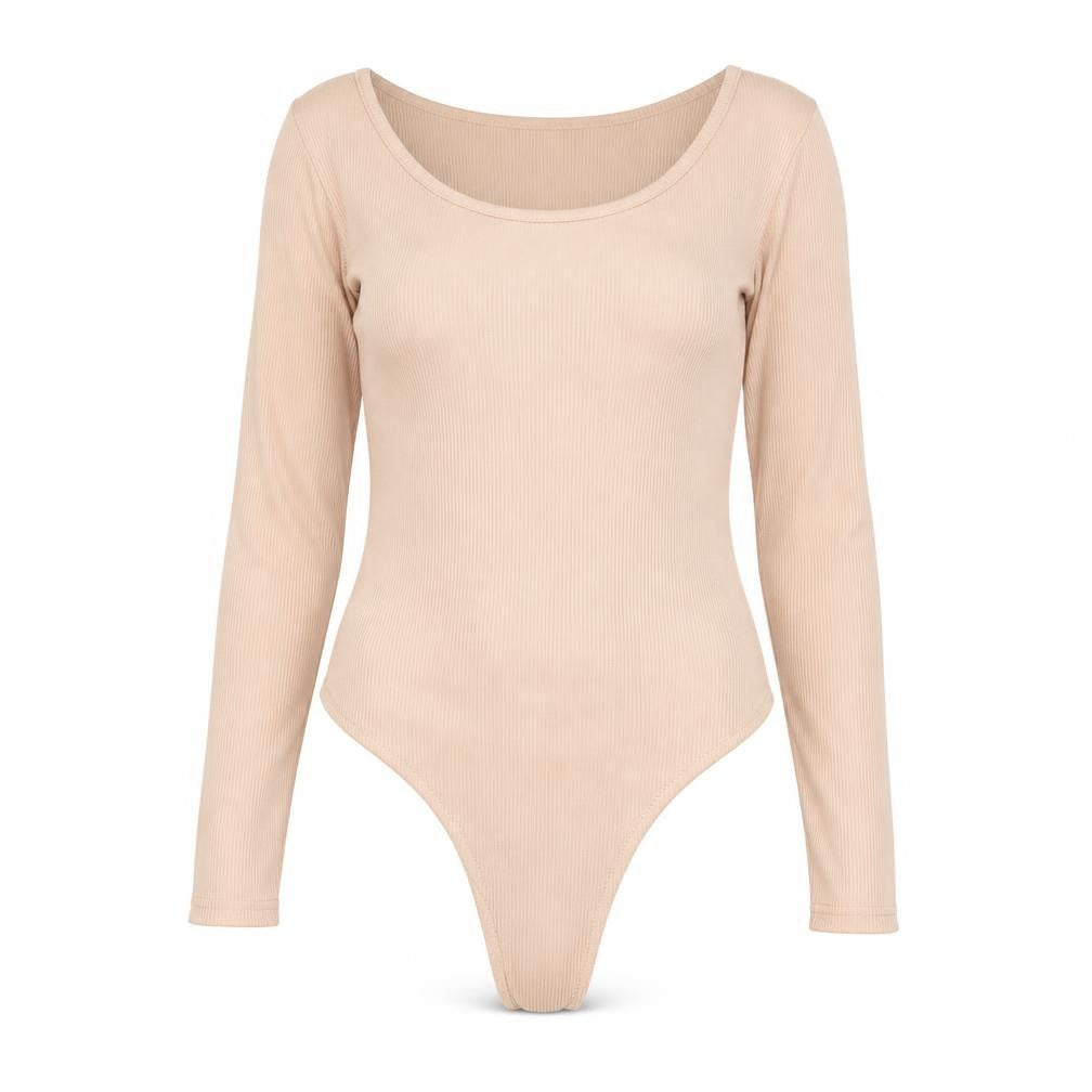 Boohoo Womens Pink Polyester Bodysuit One-Piece Size 10 Snap - Ribbed