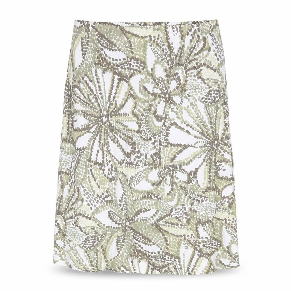 Prewron Womens Green Geometric Polyester A-Line Skirt Size 32 in