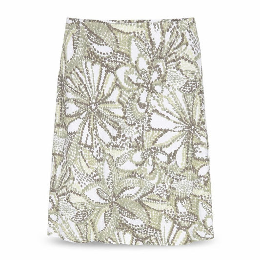 Prewron Womens Green Geometric Polyester A-Line Skirt Size 32 in