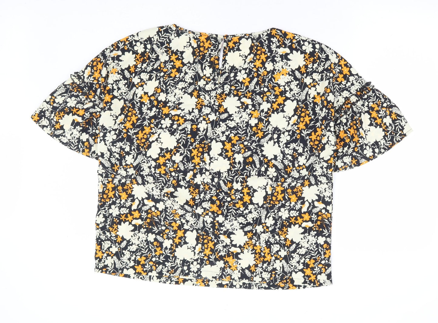Great Plains Womens Multicoloured Floral Polyester Basic Blouse Size 14 Round Neck