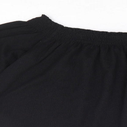 H&M Womens Black Polyester Cropped Blouse Size XS Off the Shoulder