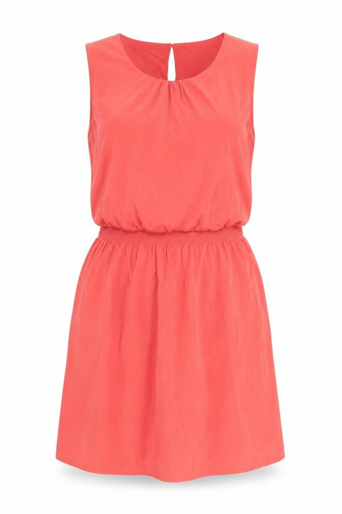 New Look Womens Pink Polyester Fit & Flare Size 12 Round Neck Button