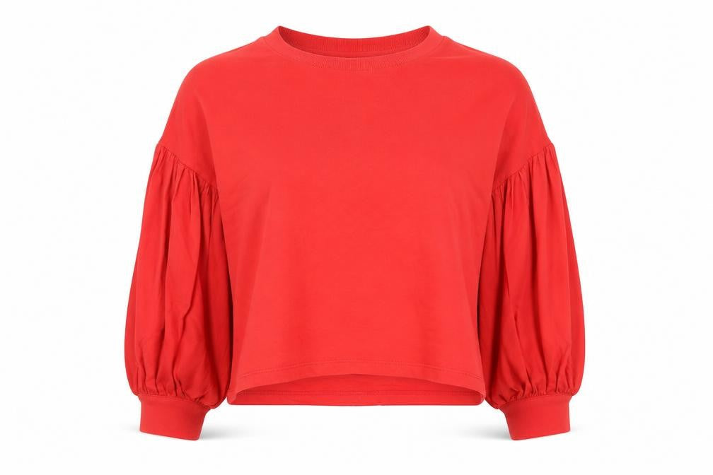 Bershka Womens Red 100% Cotton Pullover Sweatshirt Size M Pullover - Cropped
