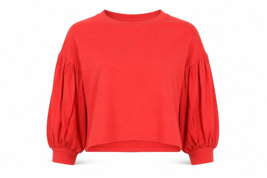 Bershka Womens Red 100% Cotton Pullover Sweatshirt Size M Pullover - Cropped