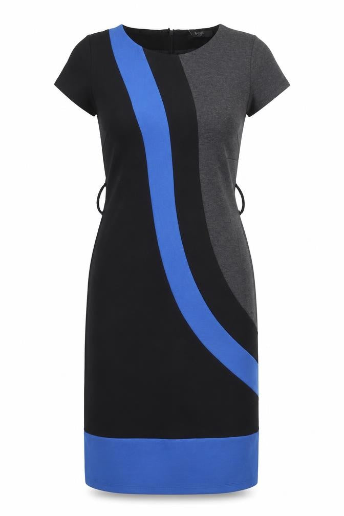 BHS Womens Multicoloured Polyester Pencil Dress Size 10 Round Neck Zip - Colourblpock