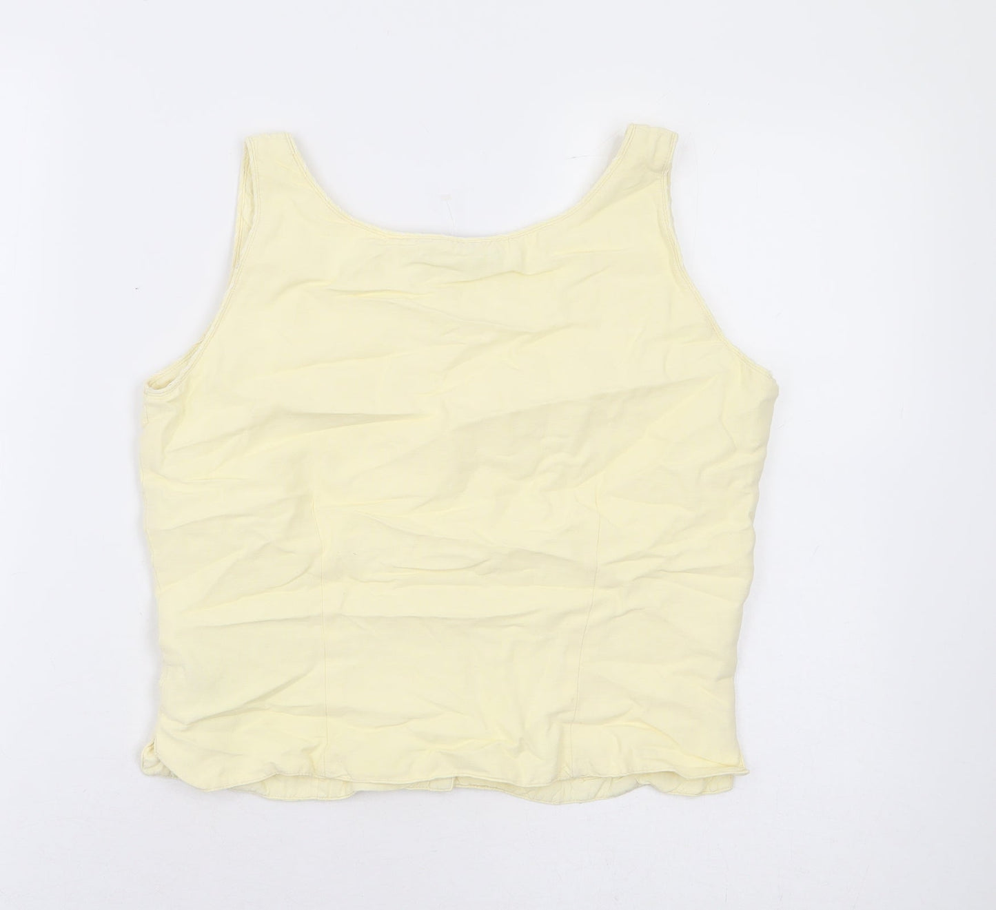 Monsoon Womens Yellow Floral Cotton Basic Blouse Size 10 Round Neck