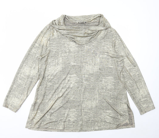 Mr Max Womens Gold Polyester Basic T-Shirt Size XL Roll Neck