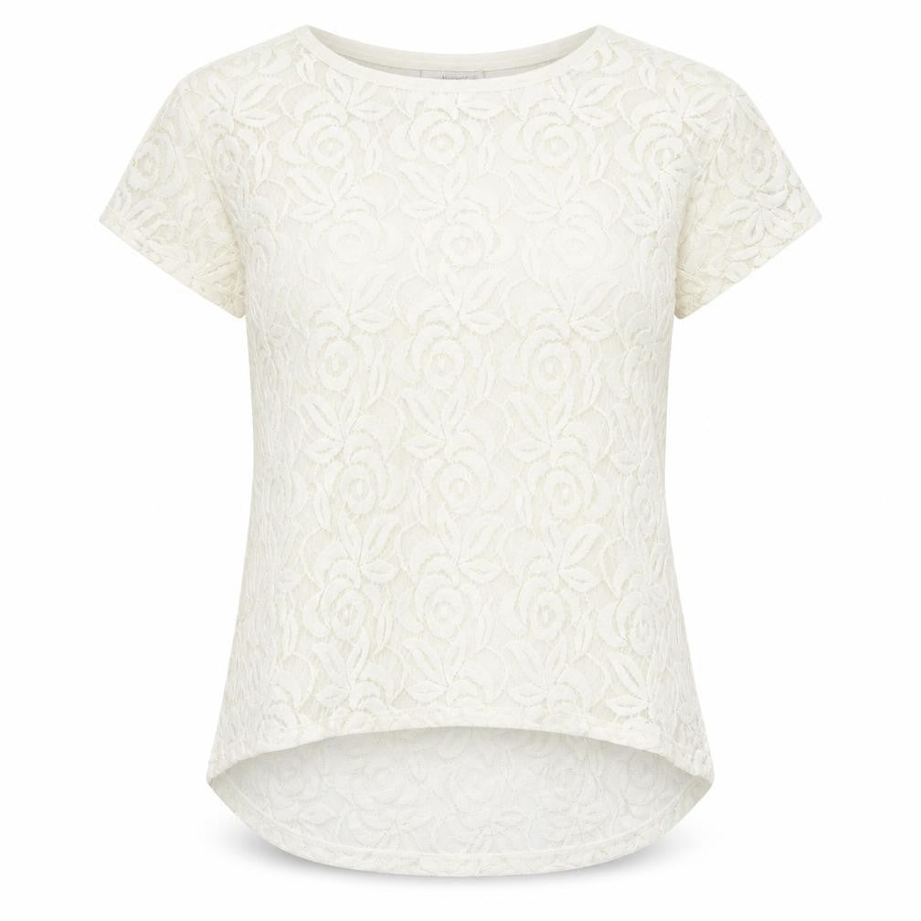 Cut Loose Womens White Geometric Cotton Basic T-Shirt Size M Round Neck