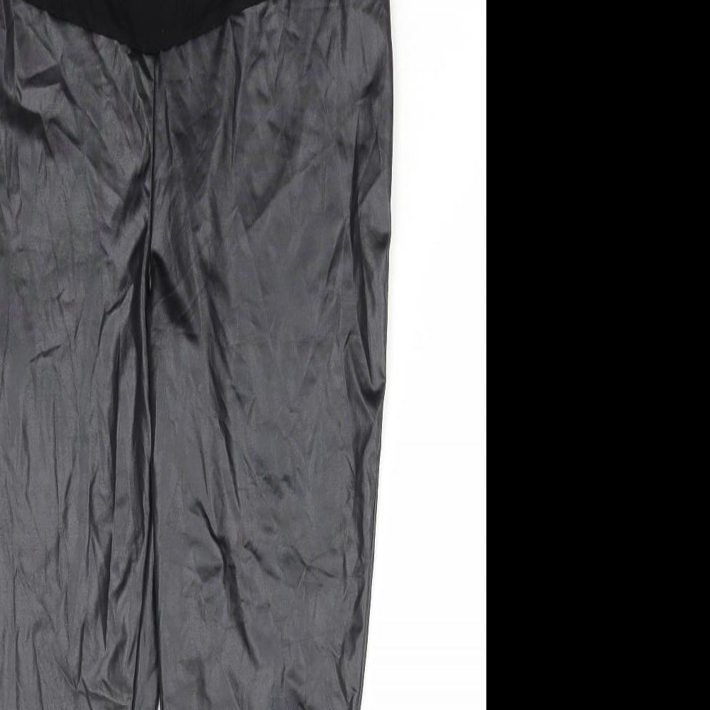 Boohoo Womens Black Viscose Jogger Leggings Size 12 L26 in