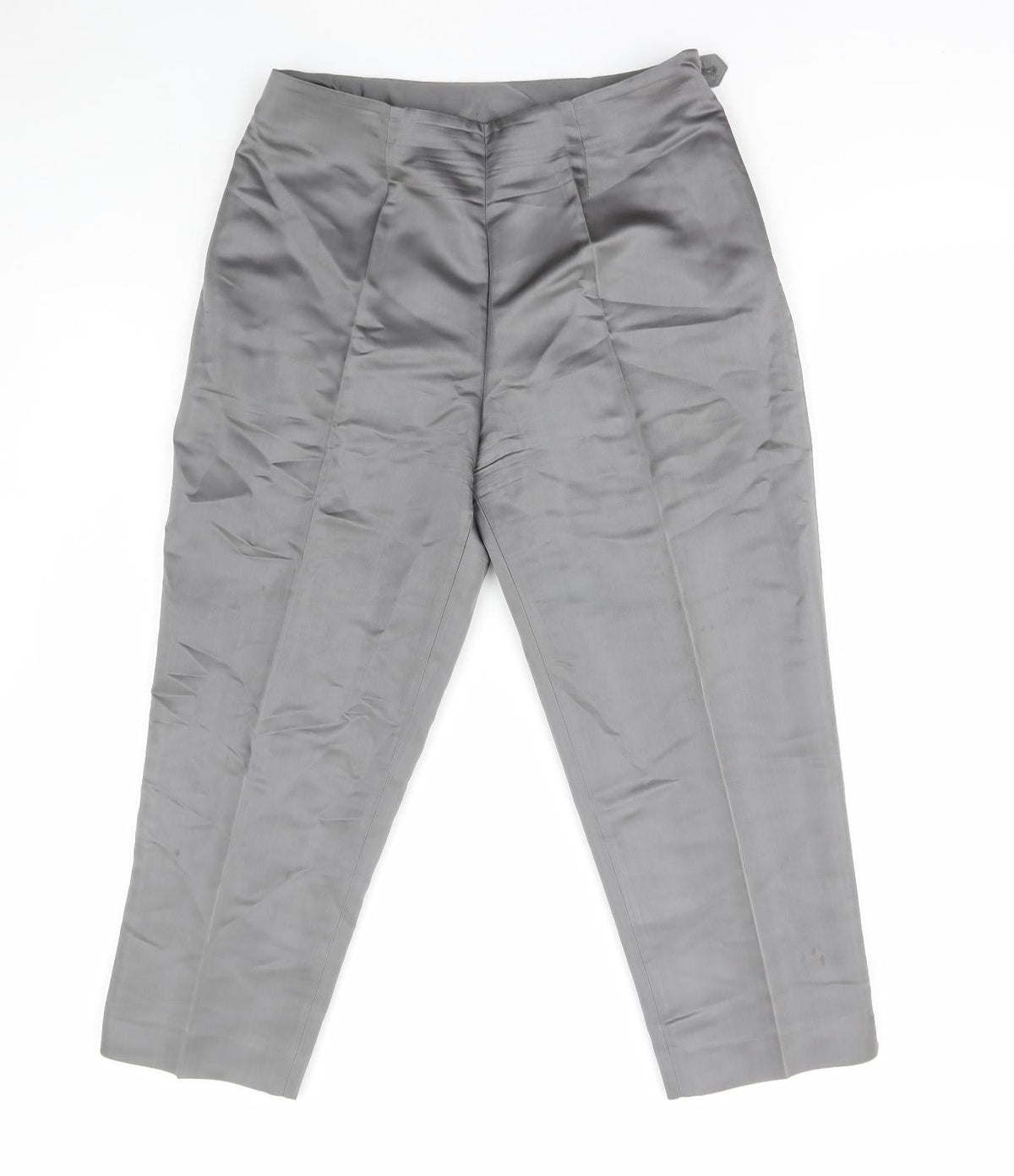 NEXT Womens Grey Acetate Trousers Size 12 L22 in Regular Zip