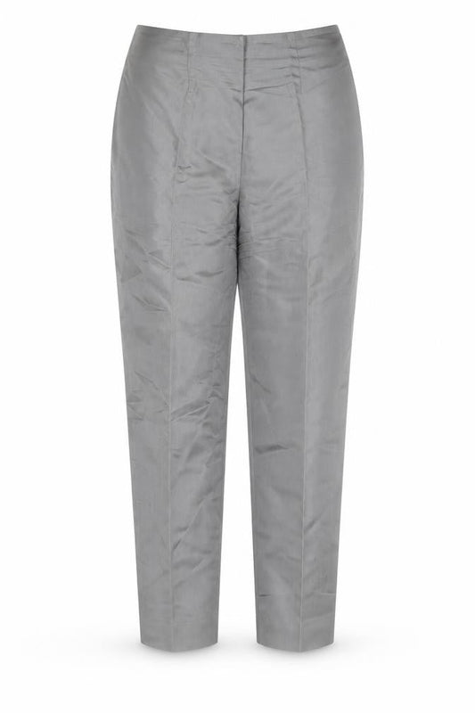 NEXT Womens Grey Acetate Trousers Size 12 L22 in Regular Zip