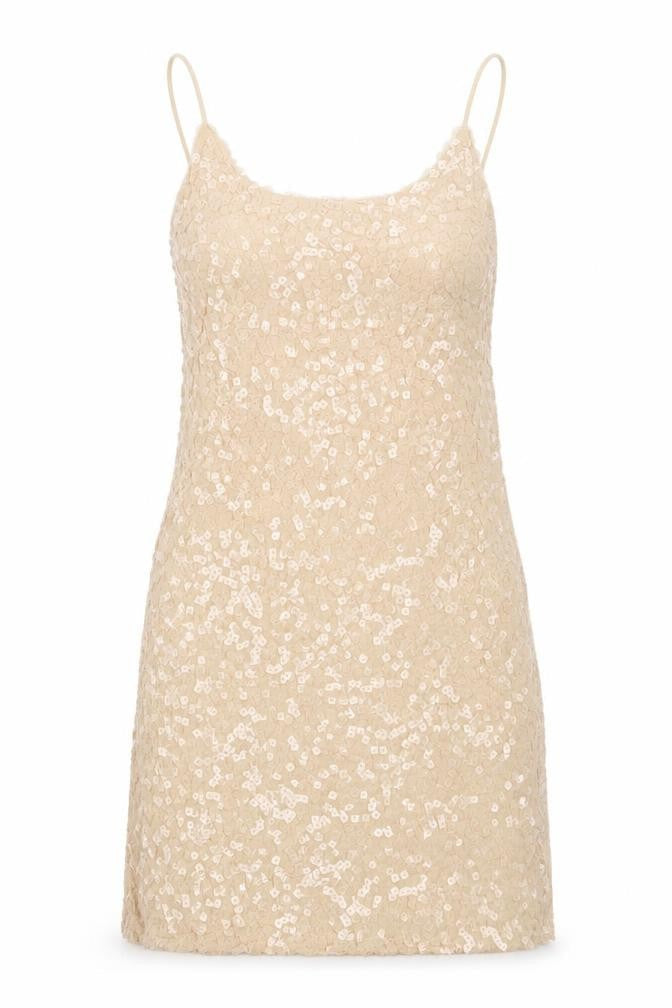 Motel Womens Ivory Polyester Slip Dress Size XS Round Neck Pullover