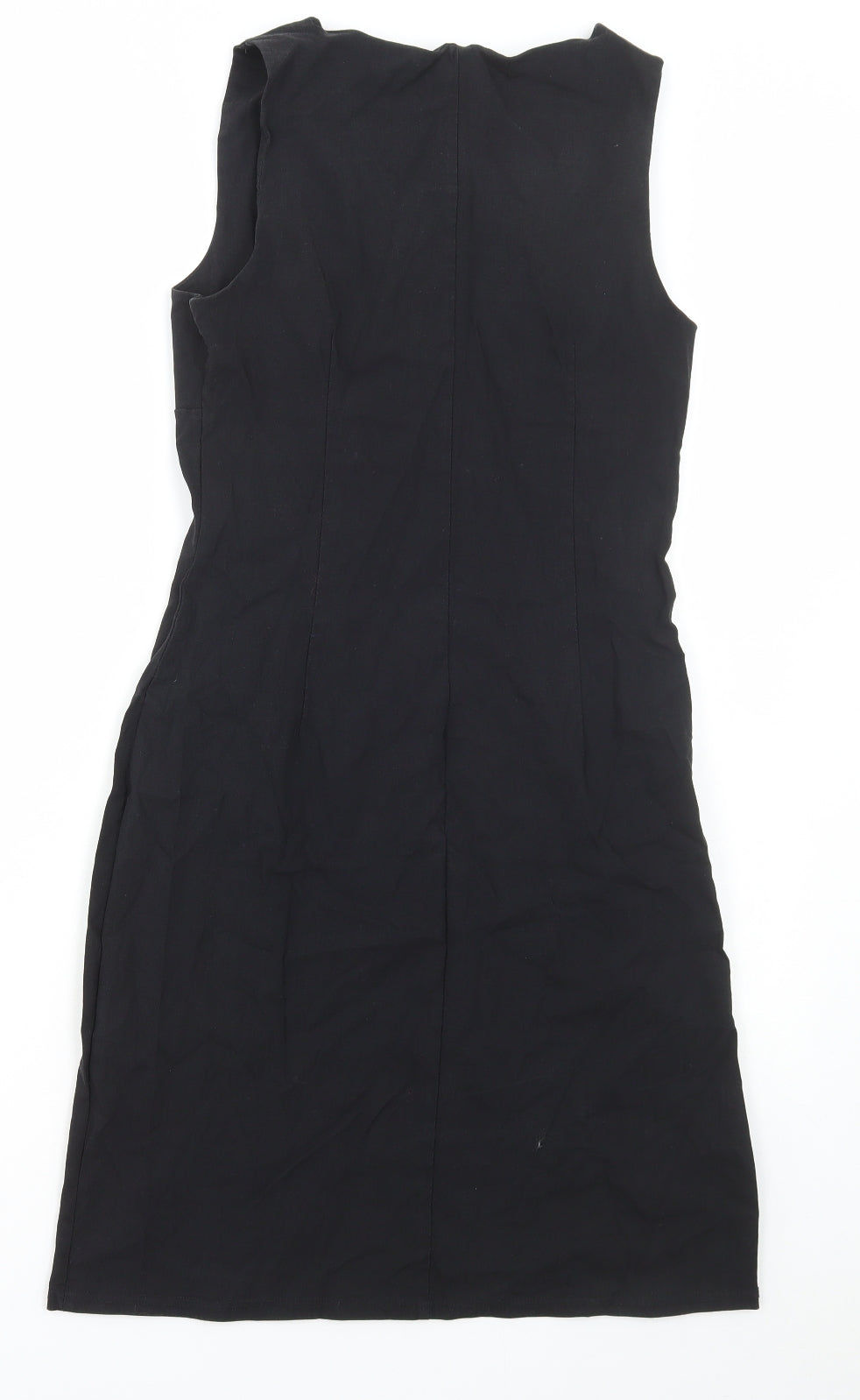 New Look Womens Black Viscose A-Line Size 14 Square Neck Pullover
