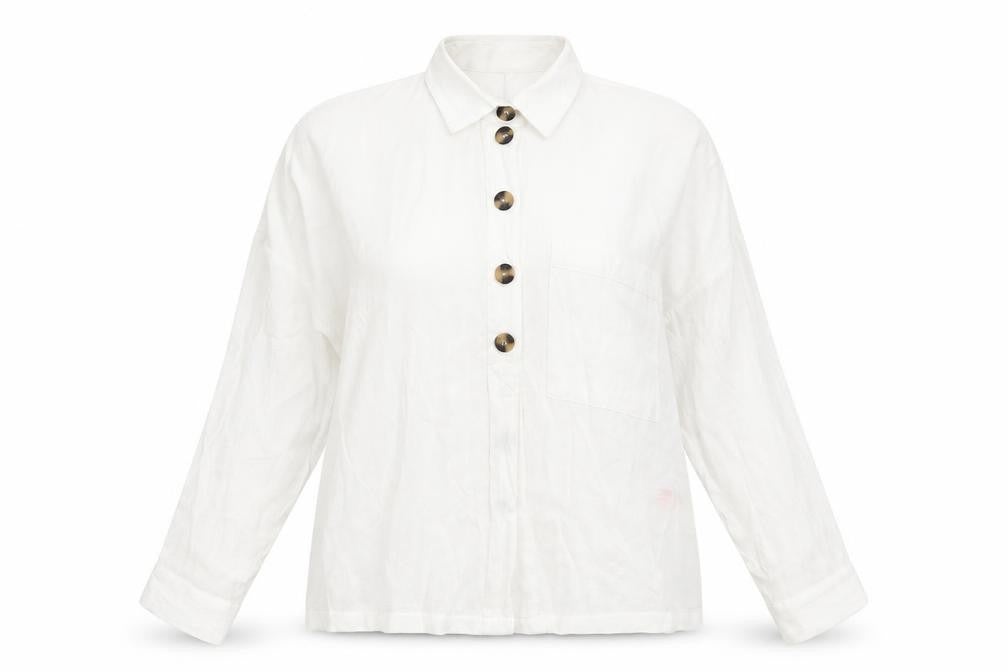 Dororthy Perkins Womens White Viscose Basic Button-Up Size 6 Collared
