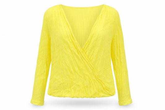 F&F Womens Yellow Viscose Basic Blouse Size 20 V-Neck