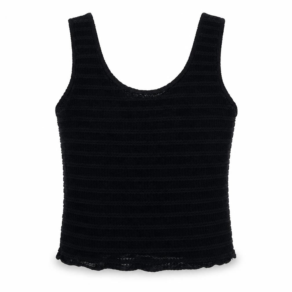 Missguided Womens Black Polyester Basic Tank Size 6 Scoop Neck