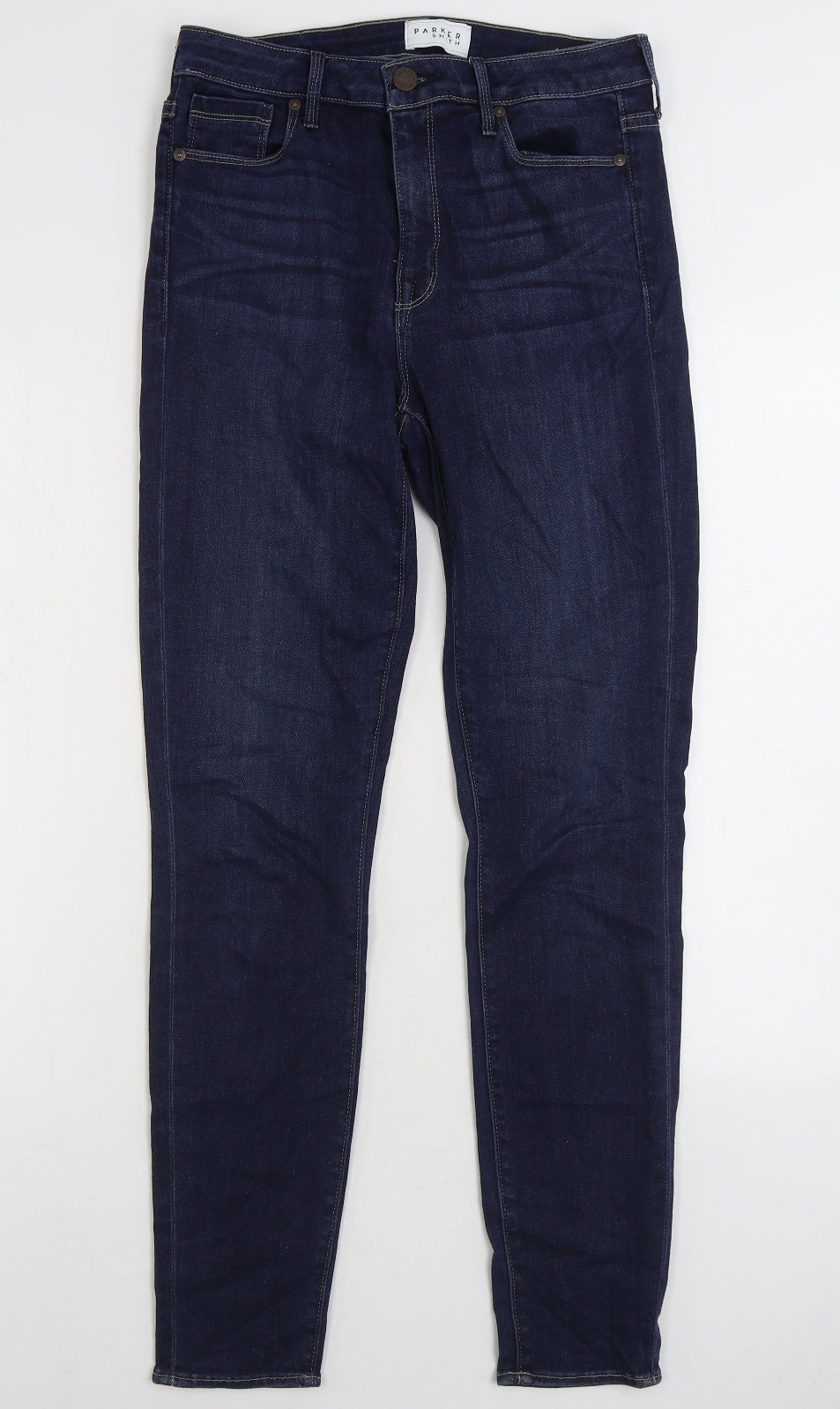 Parker Smith Mens Blue Cotton Straight Jeans Size 29 in L29 in Regular Zip