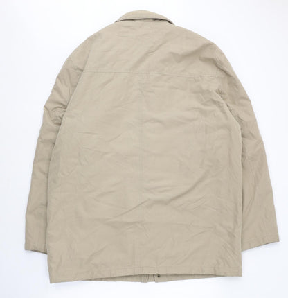 Preloved greenwoods Mens Beige Parka Size L Zip - Back