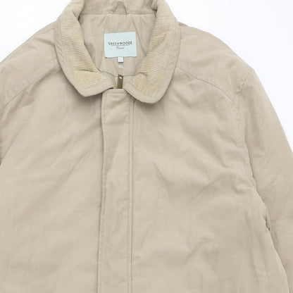 Preloved greenwoods Mens Beige Parka Size L Zip - Detail