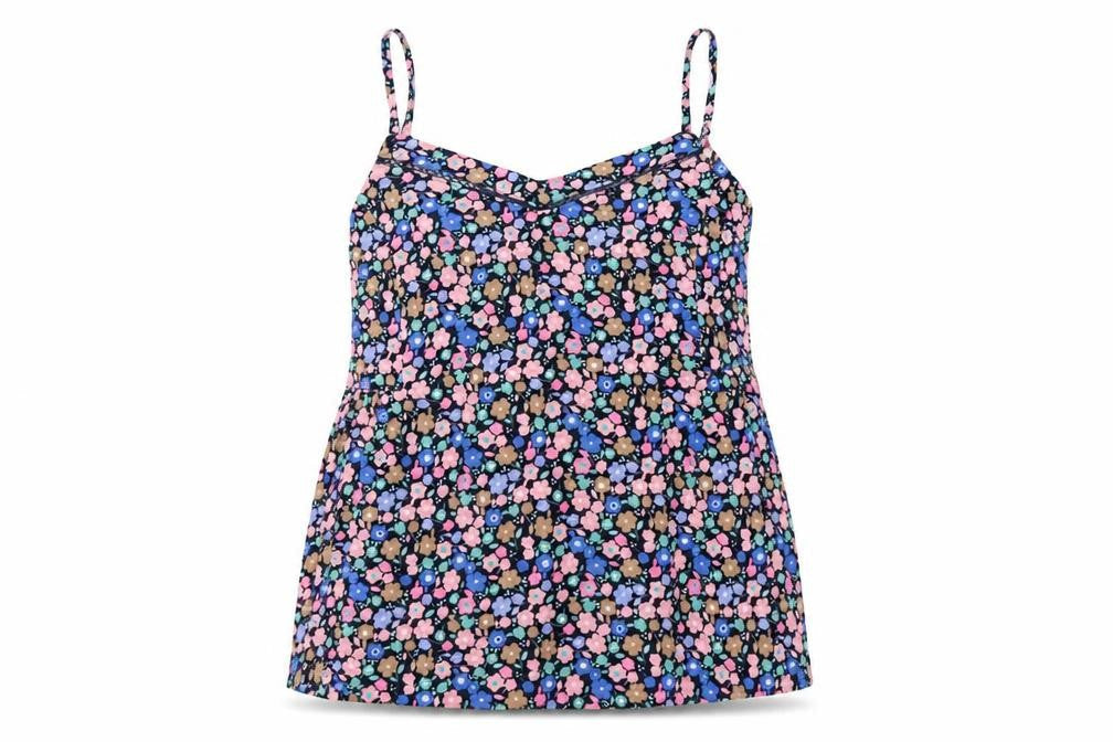 Marks & Spencer Womens Multicoloured Geometric Viscose Basic Tank Size 10 V-Neck