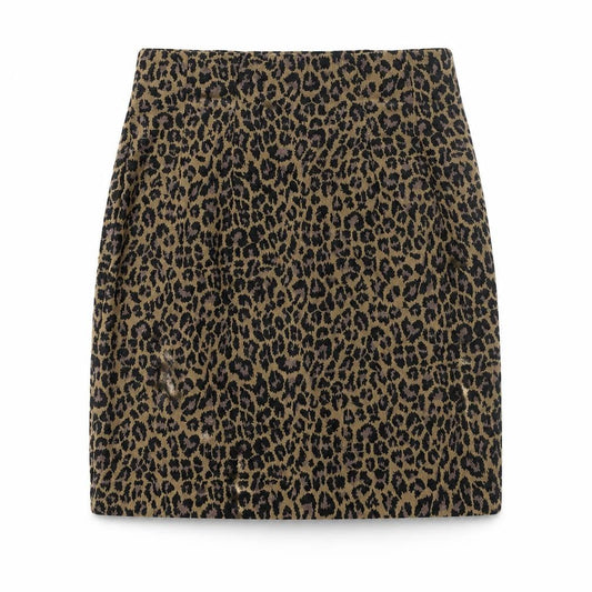 Marks & Spencer Womens Black Animal Print Polyester Mini Skirt Size 66 in