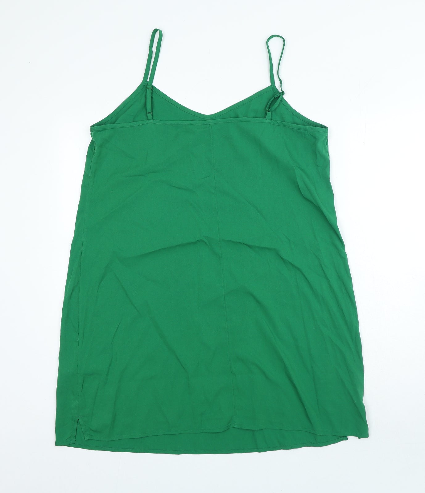 Marks and Spencer Womens Green Polyester Mini Size 14 V-Neck Pullover