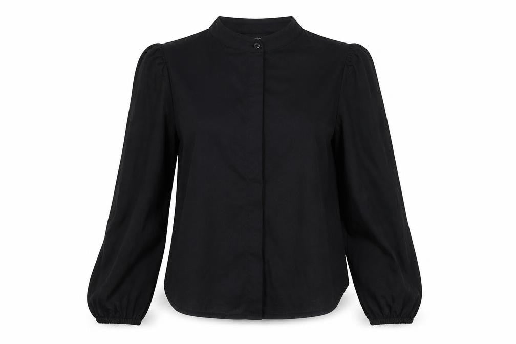 Marks & Spencer Womens Black Polyester Basic Blouse Size 6 Crew Neck