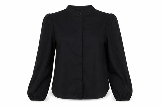 Marks and Spencer Womens Black Polyester Basic Blouse Size 6 Crew Neck