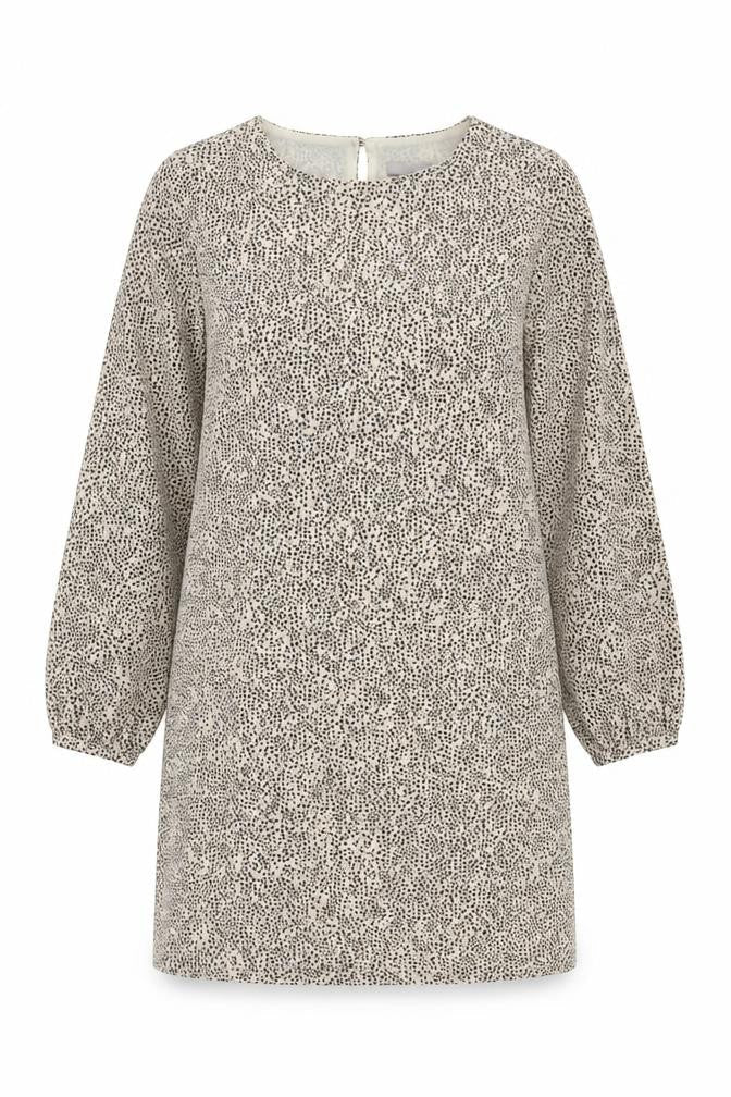 H&M Womens Brown Animal Print Polyester A-Line Size 8 Round Neck Pullover