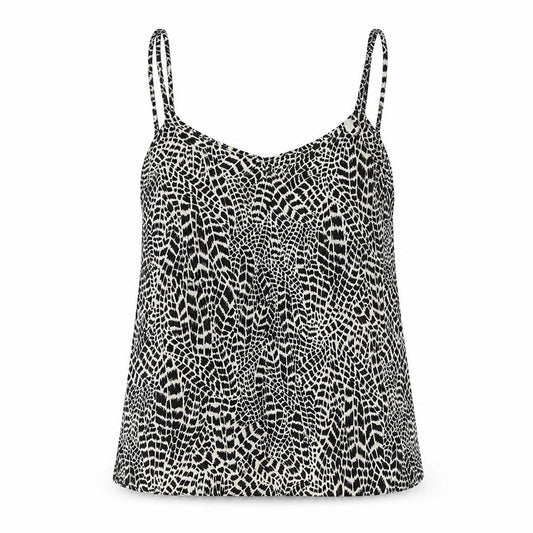 River Island Womens Ivory Geometric Polyester Camisole T-Shirt Size 10 V-Neck