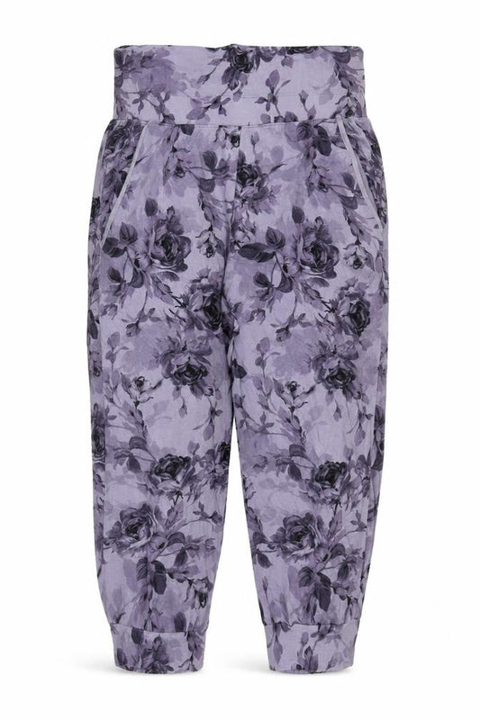 Autograph Womens Purple Floral Viscose Harem Trousers Size 10 L20 in Regular