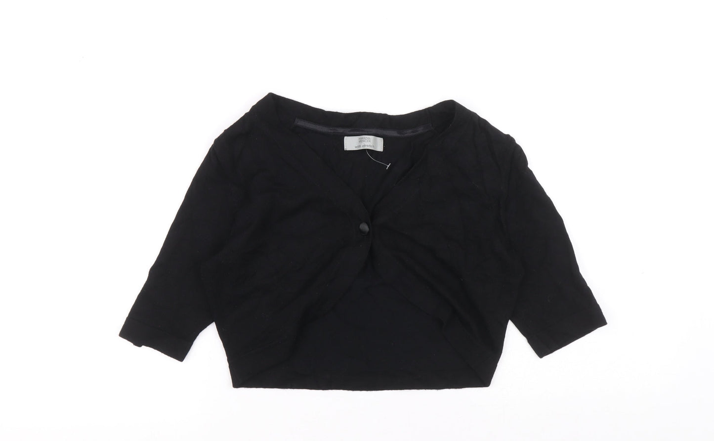 Marks and Spencer Womens Black V-Neck Viscose Cardigan Jumper Size 8