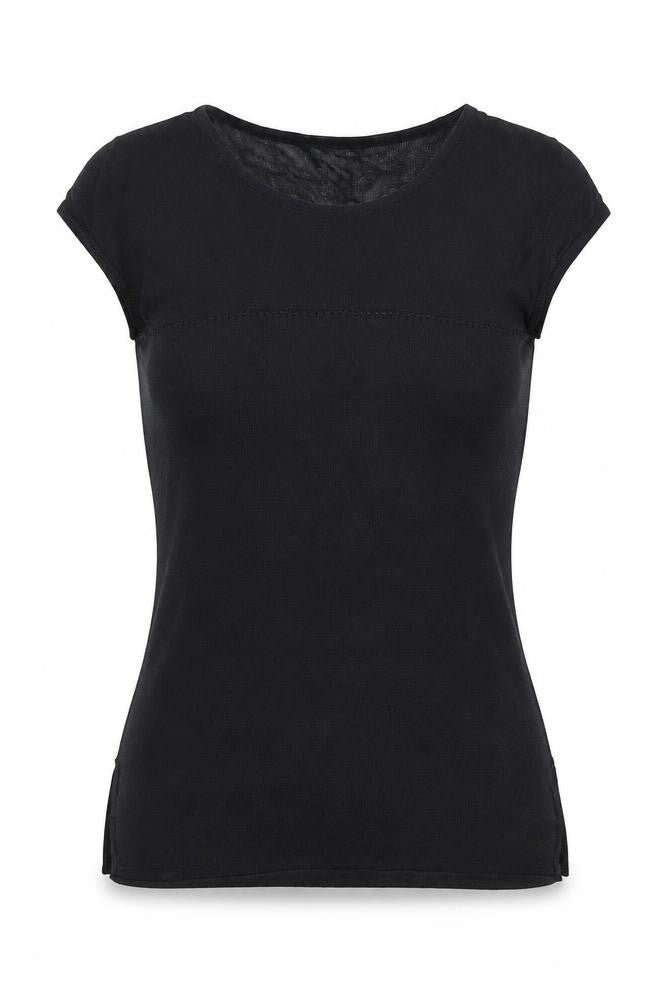 Preworn Womens Blue Viscose Basic T-Shirt Size XS Round Neck