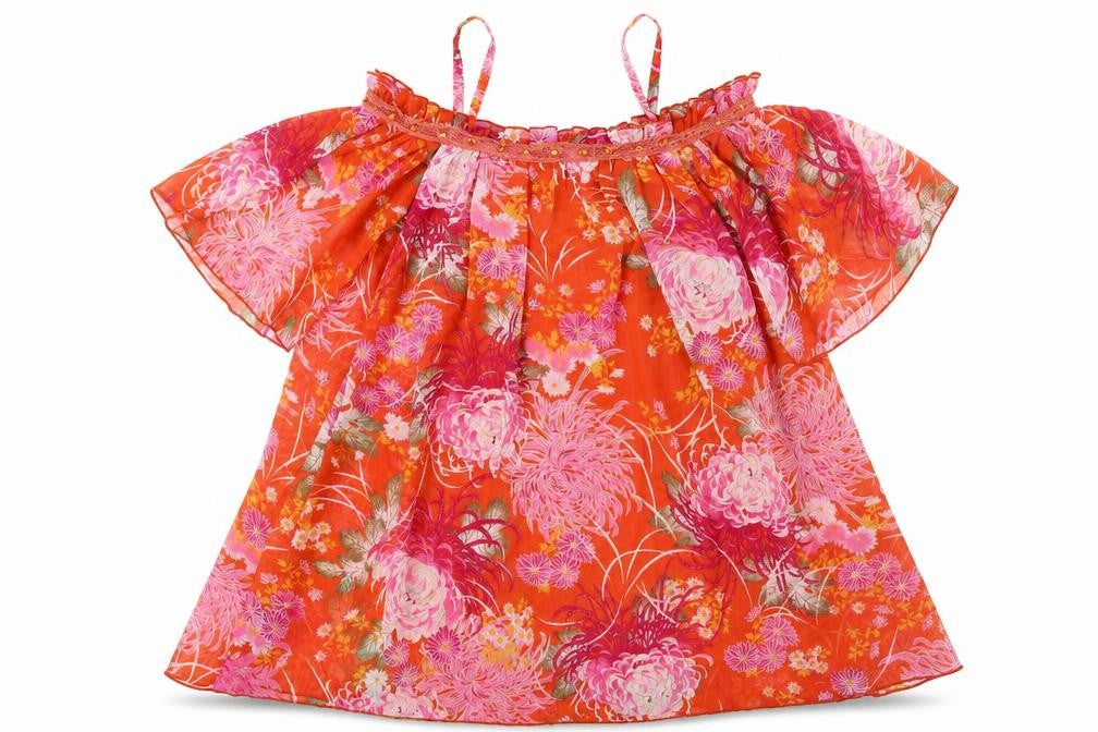 ASOS Womens Multicoloured Floral Polyester Basic Blouse Size 6 Off the Shoulder