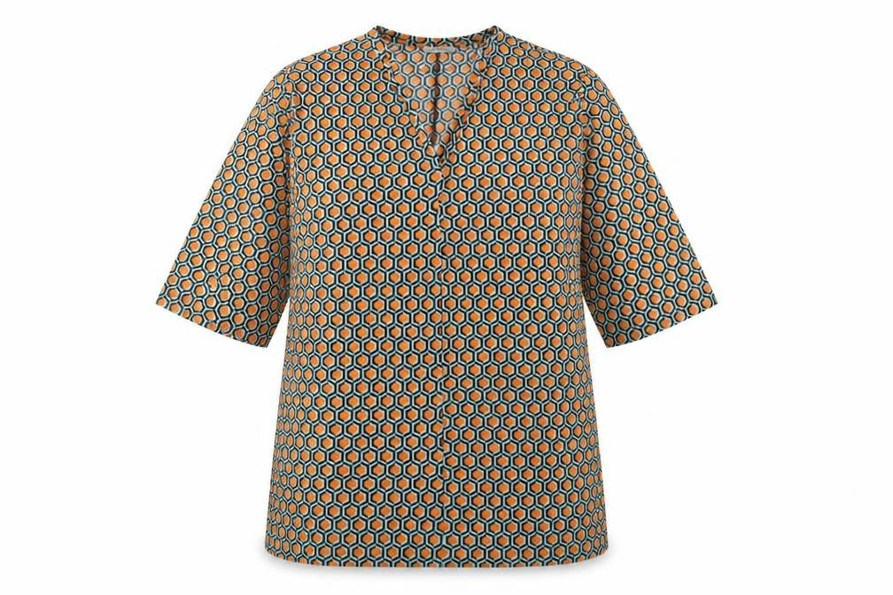 Zara Trafaluc Womens Multicoloured Geometric Polyester A-Line Size 14 V-Neck Pullover