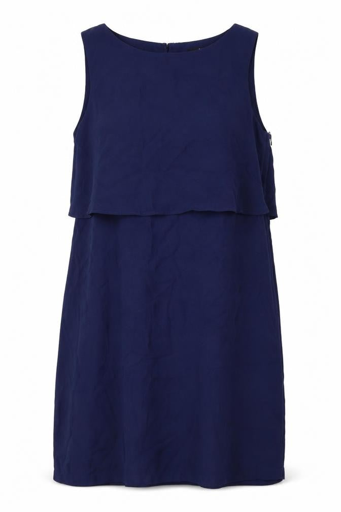 H&M Womens Blue Polyester A-Line Size 10 Boat Neck Zip