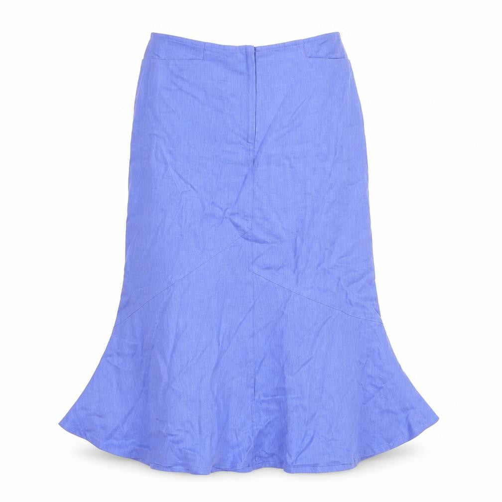 Tina Tailor Womens Purple Linen Trumpet Skirt Size 10 Zip