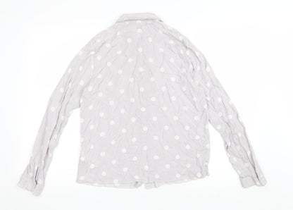 Preloved Atmosphere Womens Purple Polka Dot Viscose Basic Button-Up Size 10 Collared - Back