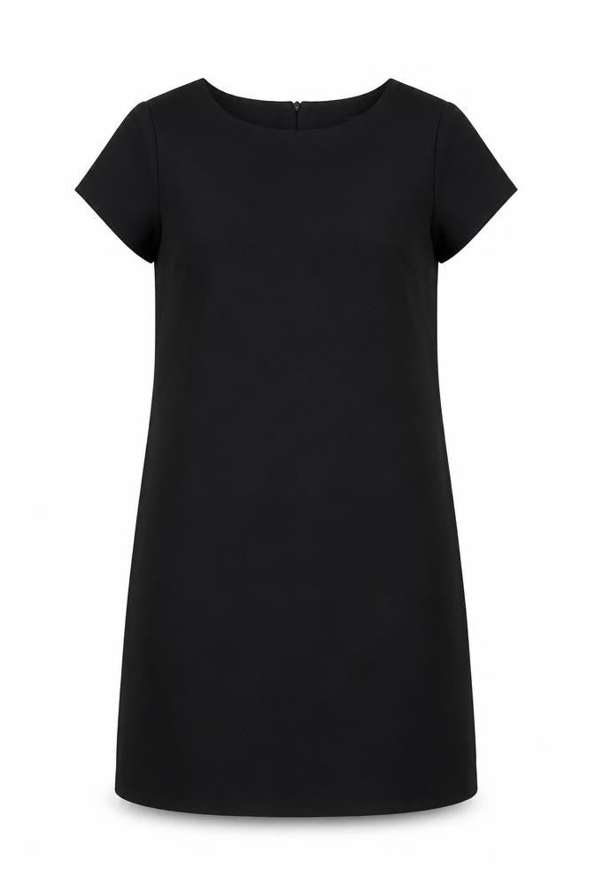 Zara Womens Black Polyester A-Line Size S Boat Neck Button